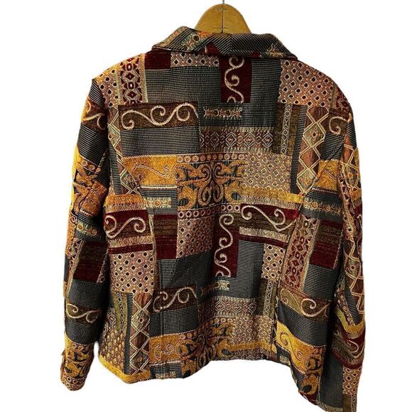 Preswick Moore Jacket Large Beautiful fall colors, dark red, brown, mustard - Picture 2 of 9
